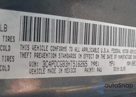 2017 Dodge Journey Crossroad Plus из США, поврежденный, VIN 3C4PDCGB3HT516265